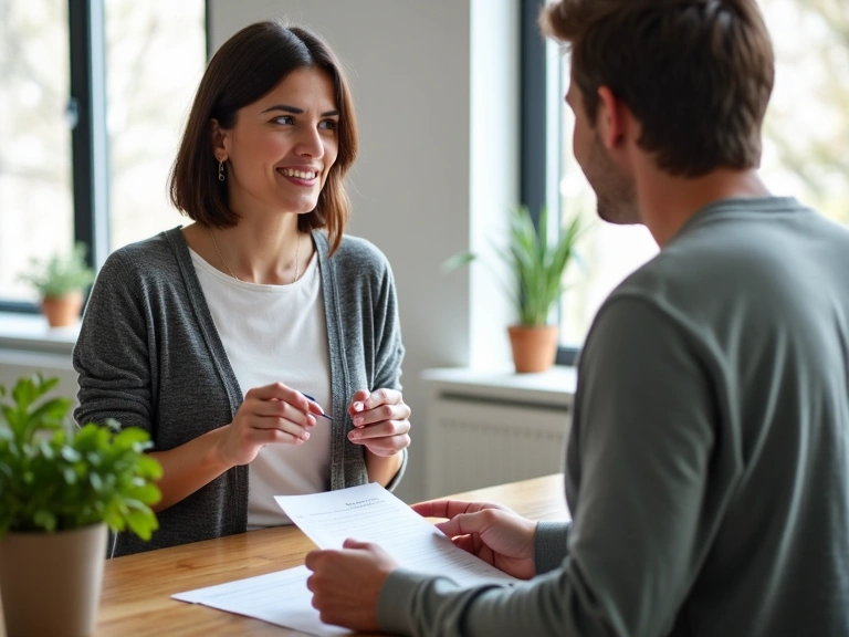 Nutrizionista che spiega un piano alimentare a un paziente