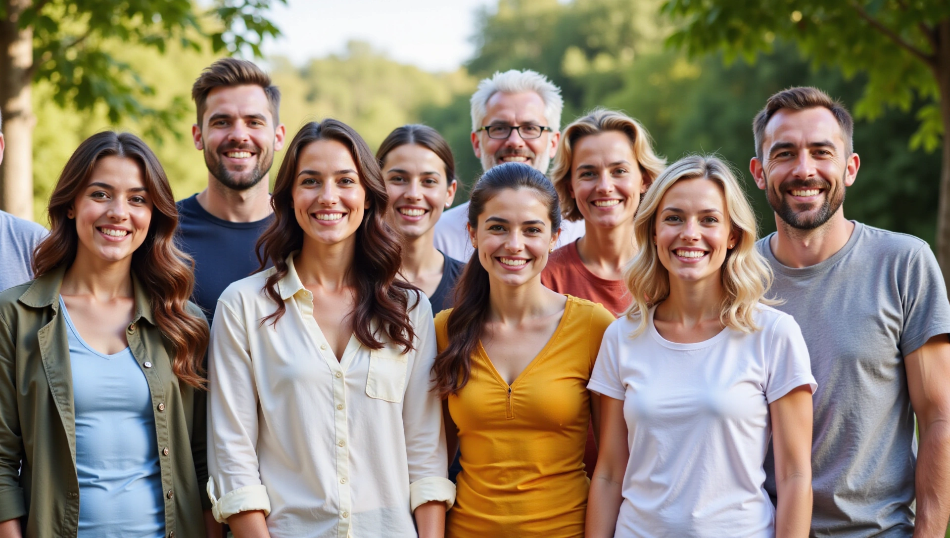Sfondo di persone felici e sane che sorridono